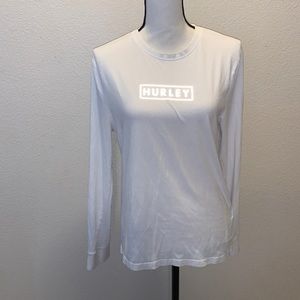 Hurley white skater long sleeve top logo